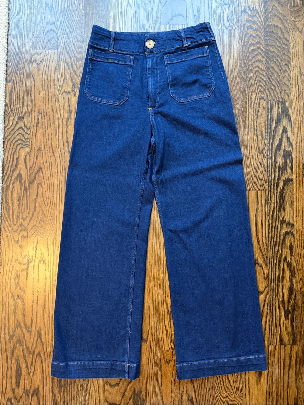 Maeve Colette high rise wide leg full length jeans from Anthropologie